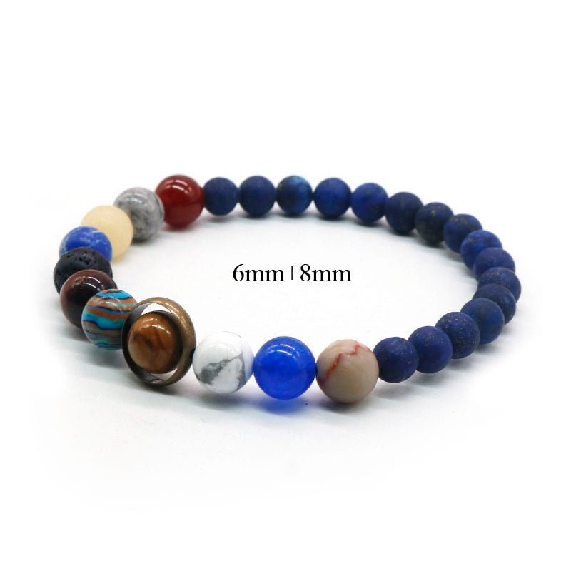 Universe Solar System Natural Stone Planet Bracelet For Men - Cherished Harbor Gifts