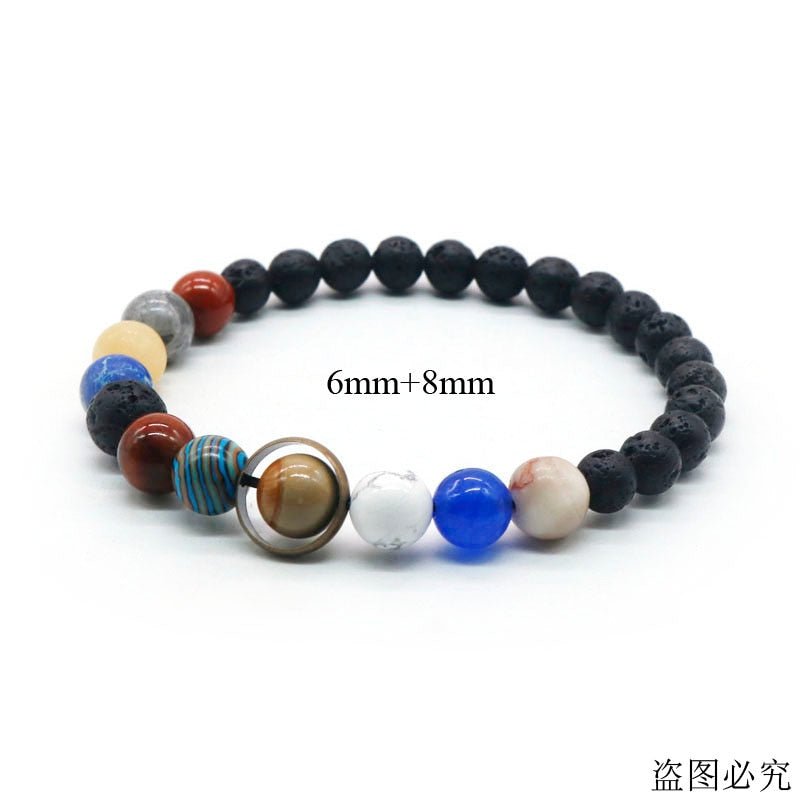Universe Solar System Natural Stone Planet Bracelet For Men - Cherished Harbor Gifts