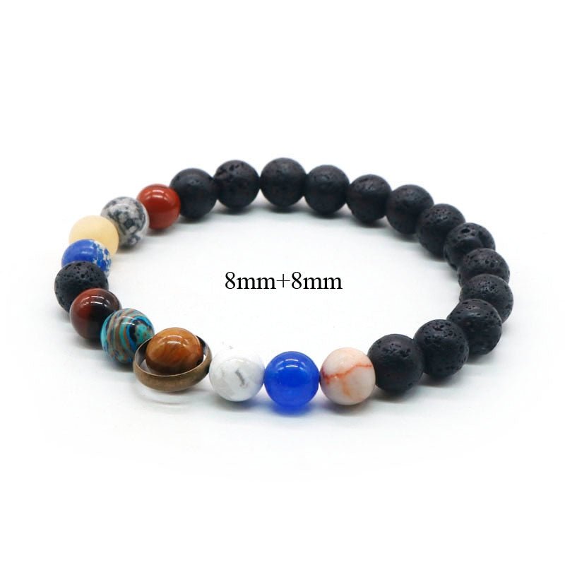 Universe Solar System Natural Stone Planet Bracelet For Men - Cherished Harbor Gifts