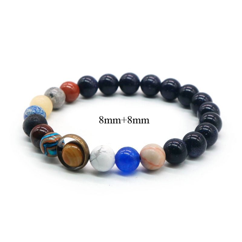 Universe Solar System Natural Stone Planet Bracelet For Men - Cherished Harbor Gifts