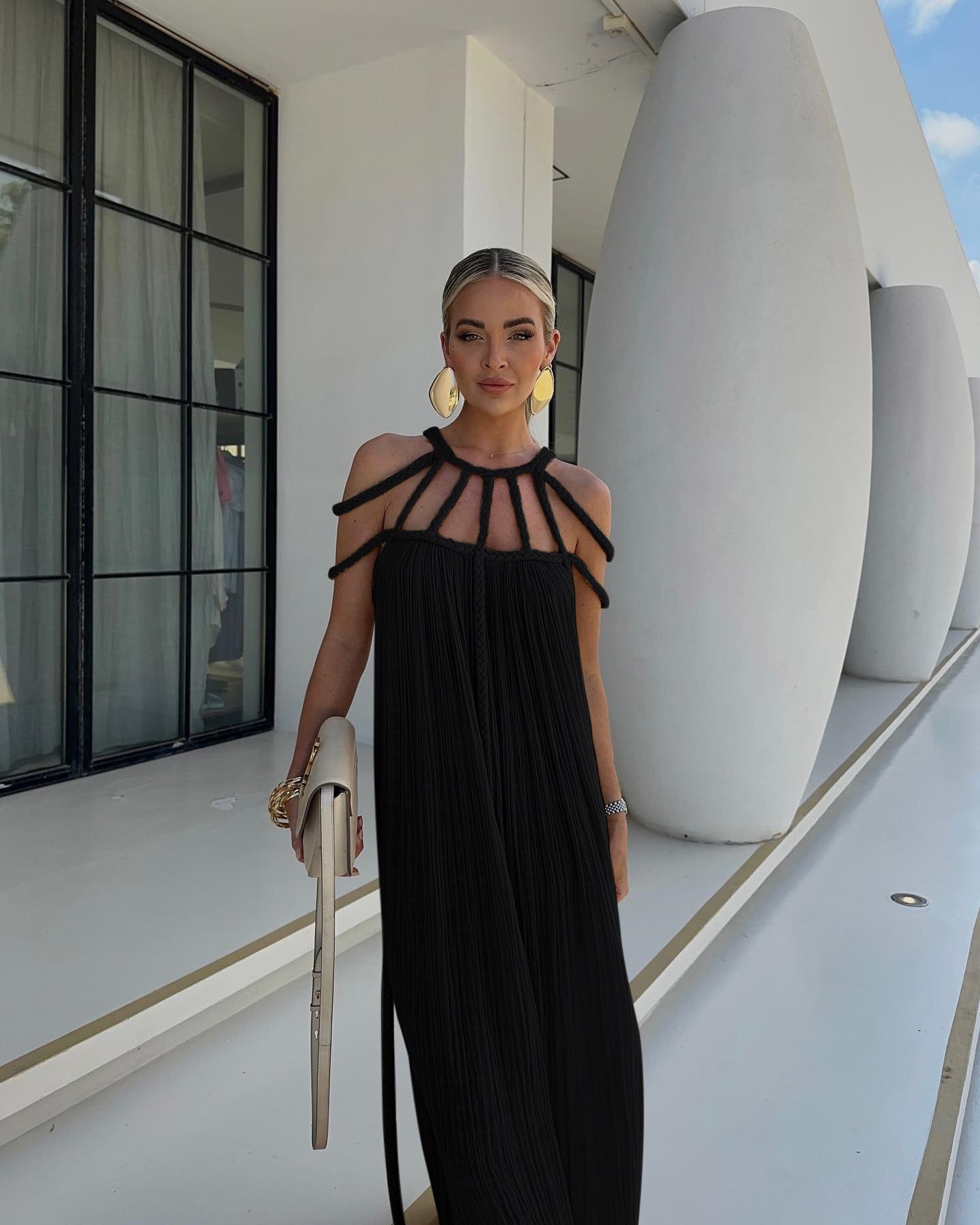 Women's Organic Cotton Halter Beach Holiday Dress - Cherished Harbor Gifts