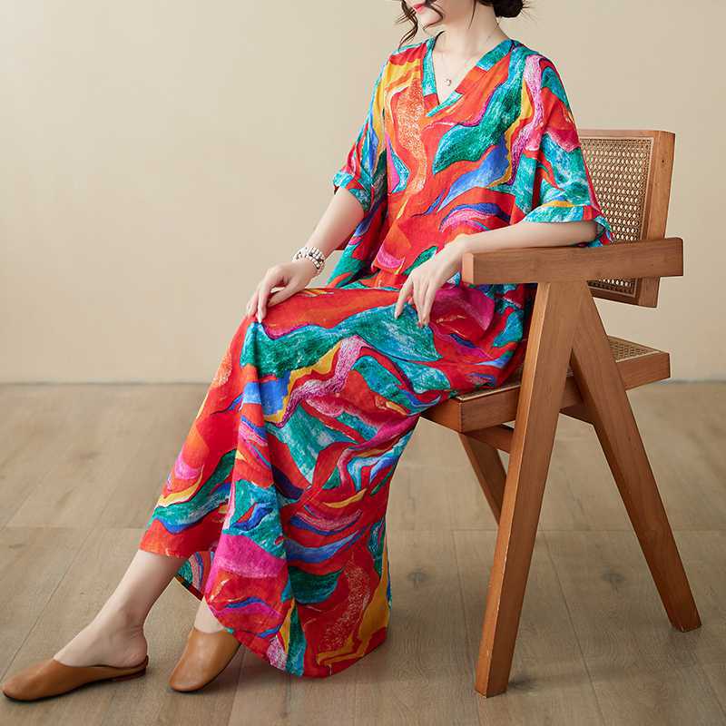 Women's Plus Size Cotton Linen Beach Dress Holiday Style - Cherished Harbor Gifts
