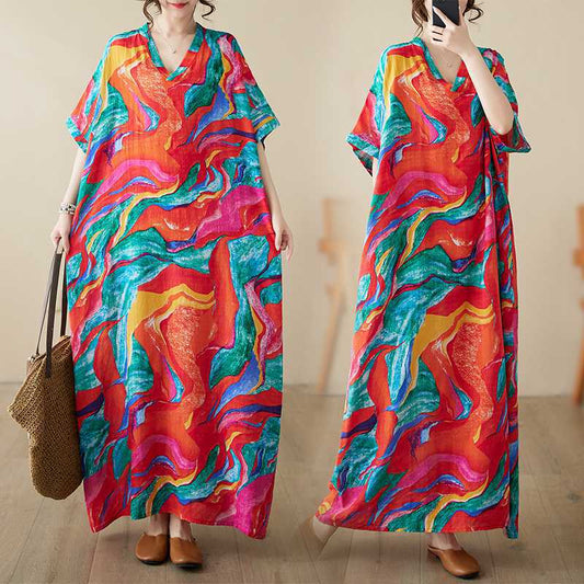 Women's Plus Size Cotton Linen Beach Dress Holiday Style - Cherished Harbor Gifts