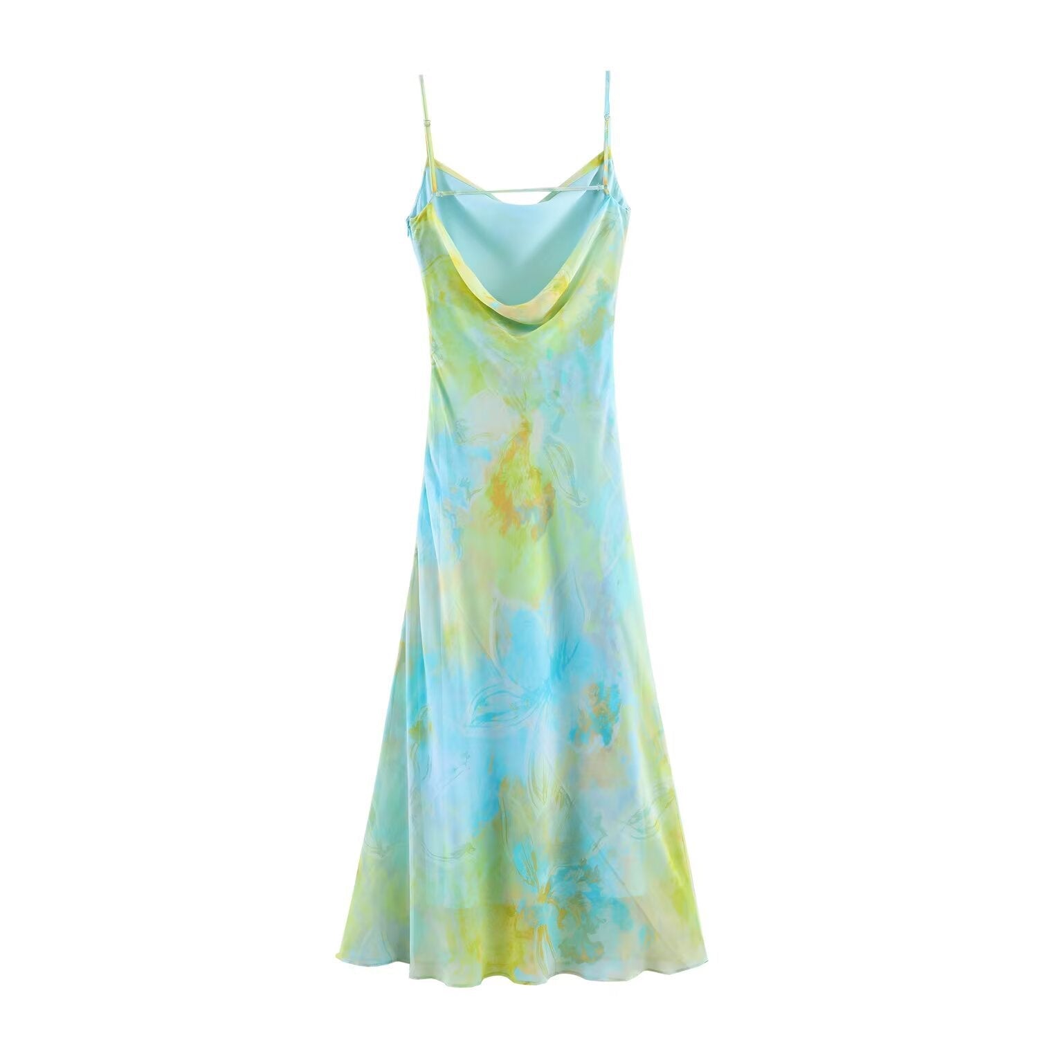 Women's Printed Pleated Halter Midi Holiday Dress - Cherished Harbor Gifts