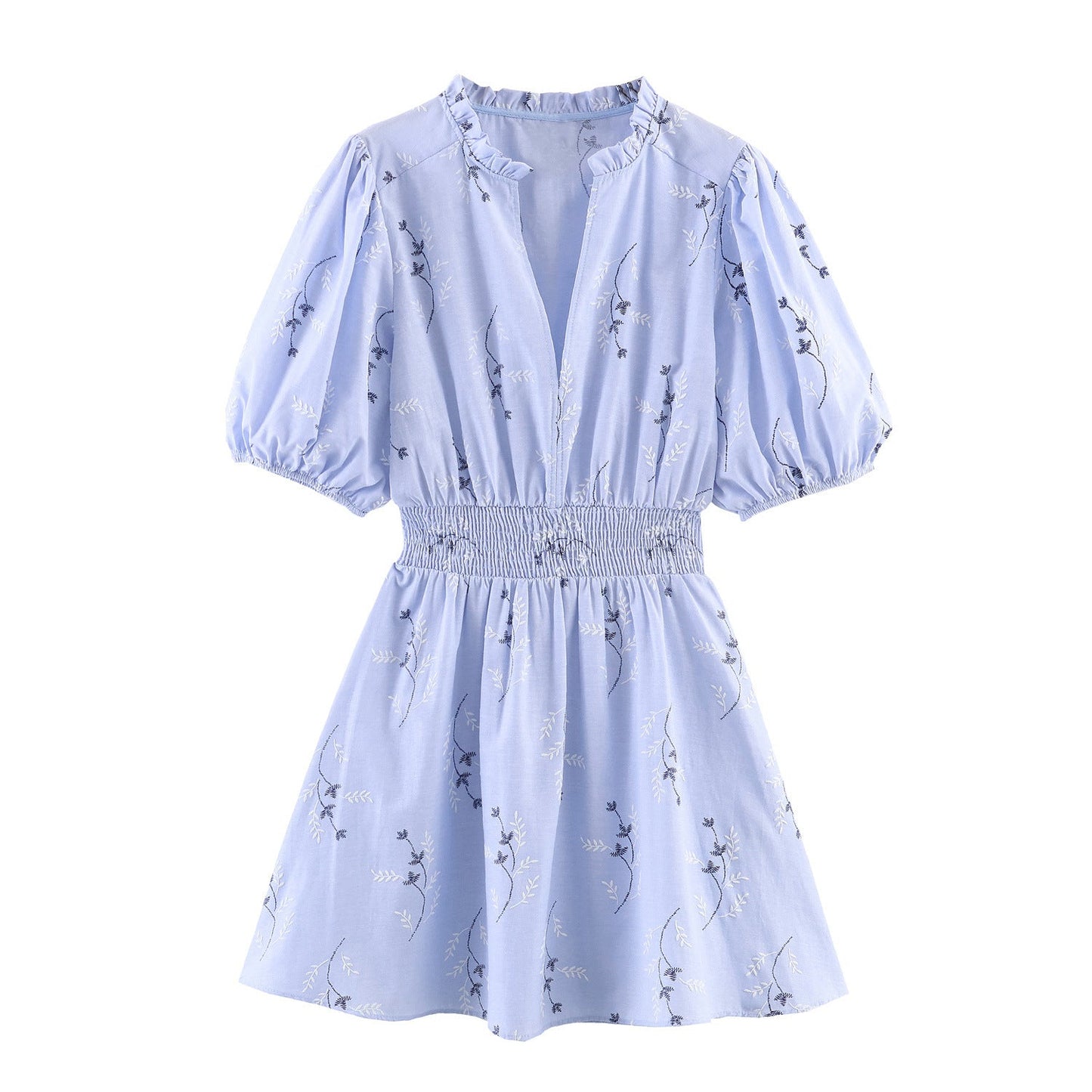 Women's Printed Ruffle Collar Vacation Mini Dress - Cherished Harbor Gifts