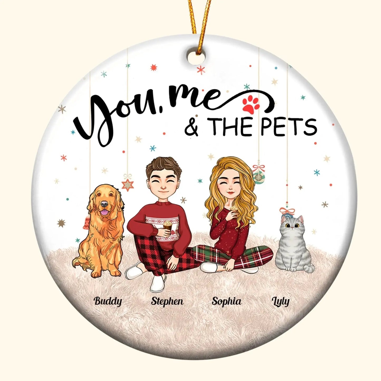 Personalized Pet Ornament - Custom Ceramic Christmas Gift by Inkedjoy