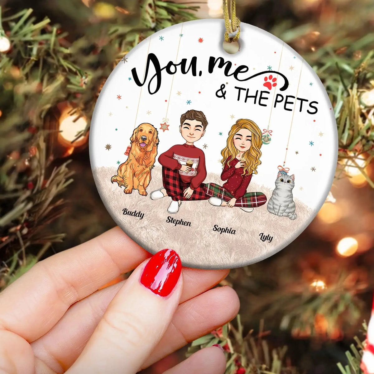 Personalized Pet Ornament - Custom Ceramic Christmas Gift by Inkedjoy